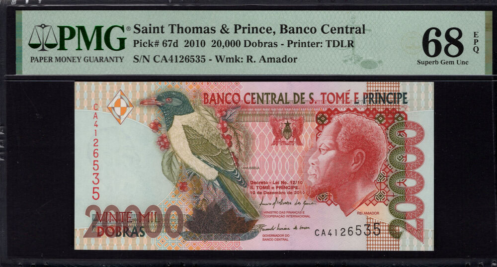 Sao Tome and Principe - 20.000 Dobras 2010 - Pick # 67d - PMG 68 EPQ