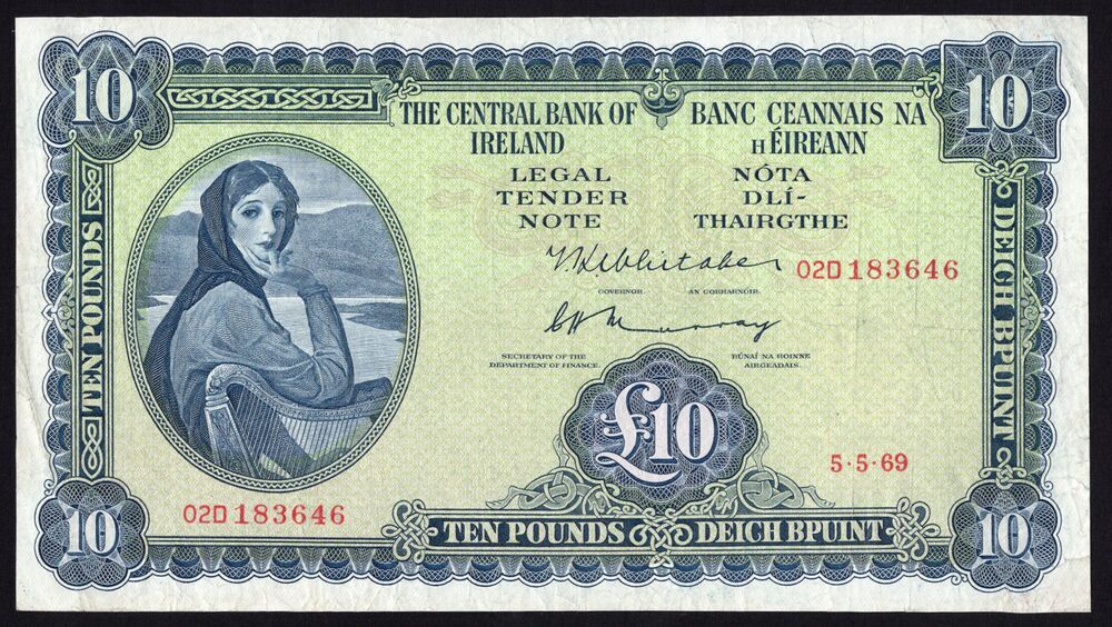 Ireland - 10 Pounds 1969 - Pick # 66b - Fine