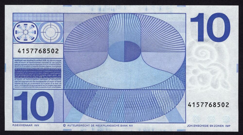 Netherlands - 10 Gulden 1968 - Pick # 91b - UNC