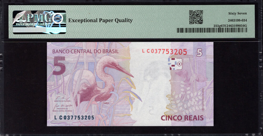 Brazil - 5 Reais 2010 - Pick # 253g - PMG 67 EPQ