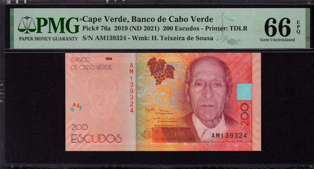Cape Verde - 200 Escudos 2019 - Pick # 76a - PMG 66 EPQ
