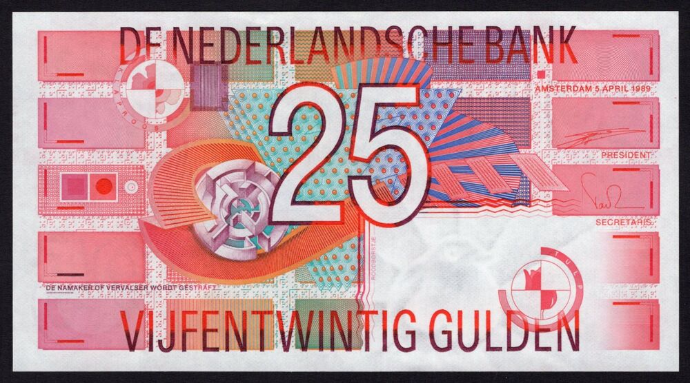 Netherlands - 25 Gulden 1989 - Pick # 100 - UNC