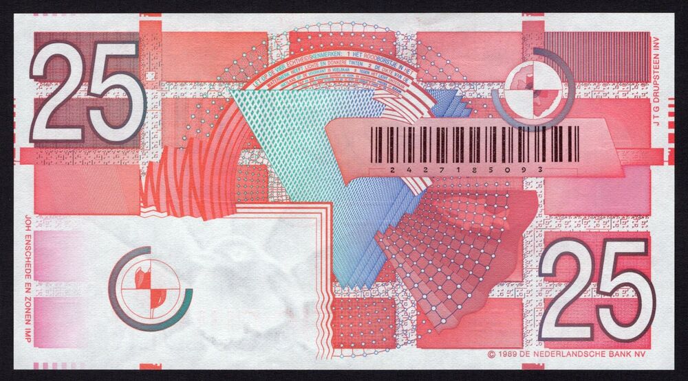 Netherlands - 25 Gulden 1989 - Pick # 100 - UNC