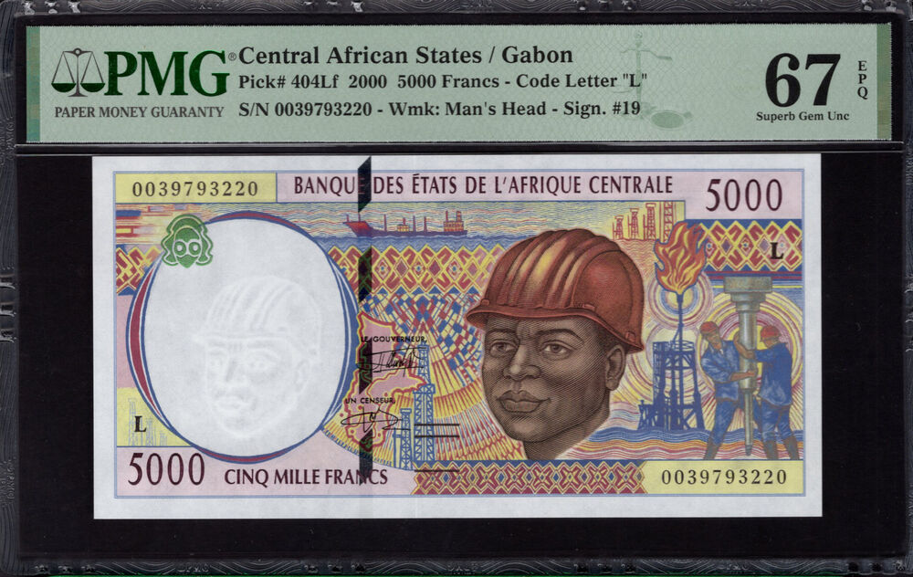 Gabon - 5000 Francs 2000 - Pick # 404Lf - PMG 67 EPQ