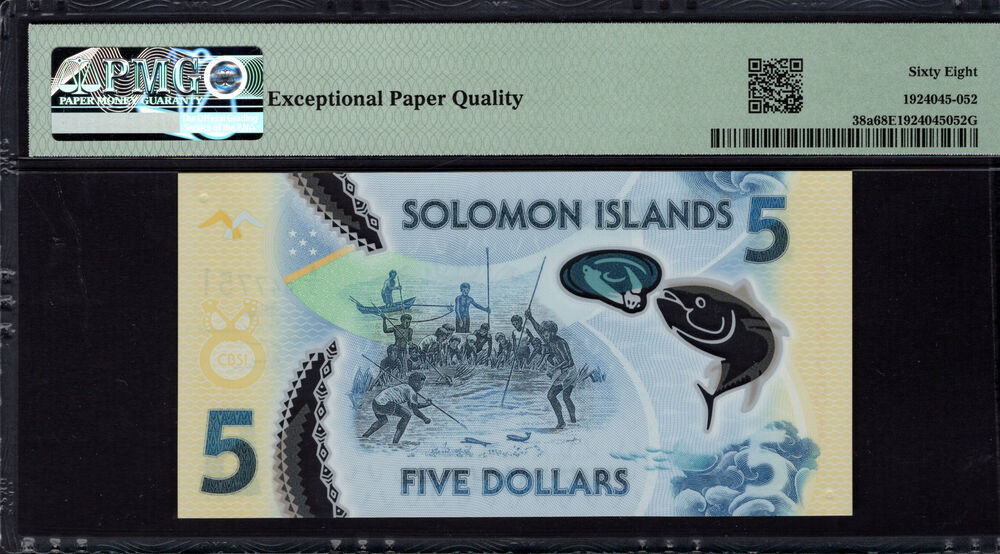 Solomon Islands - 5 Dollars 2019 - Pick # 38a - PMG 68 EPQ