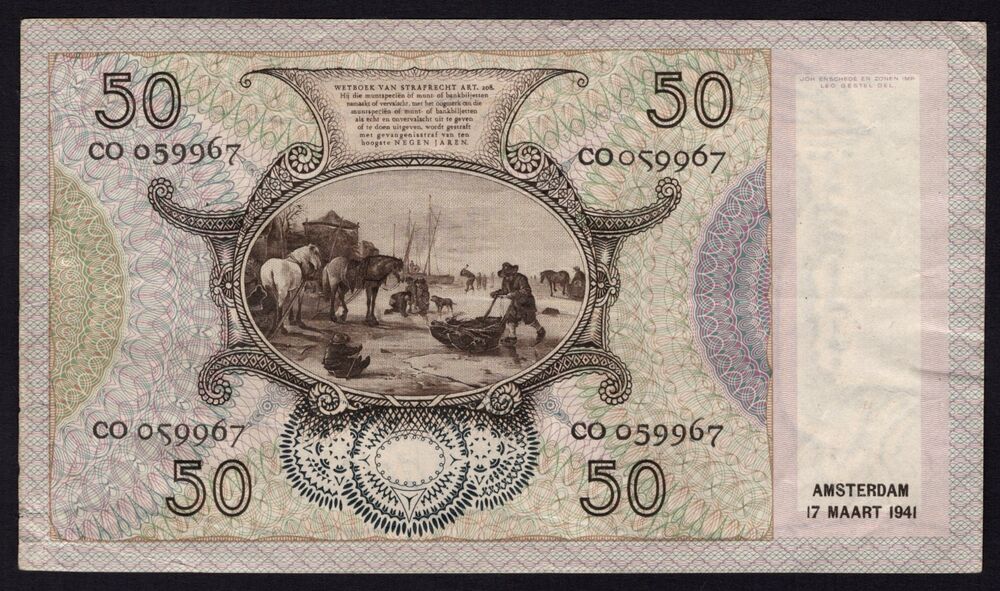 Netherlands - 50 Gulden 1941 - Pick # 58 - VF