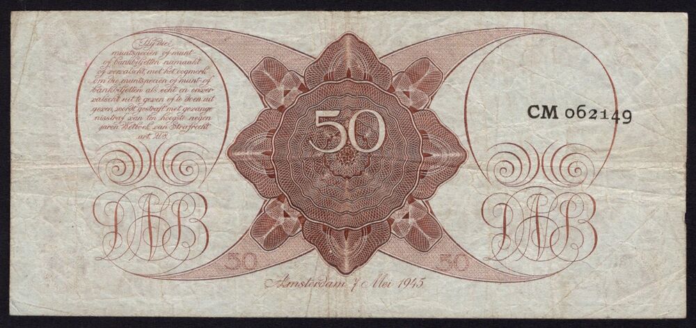 Netherlands - 50 Gulden 1945 - Pick # 78 - Fine