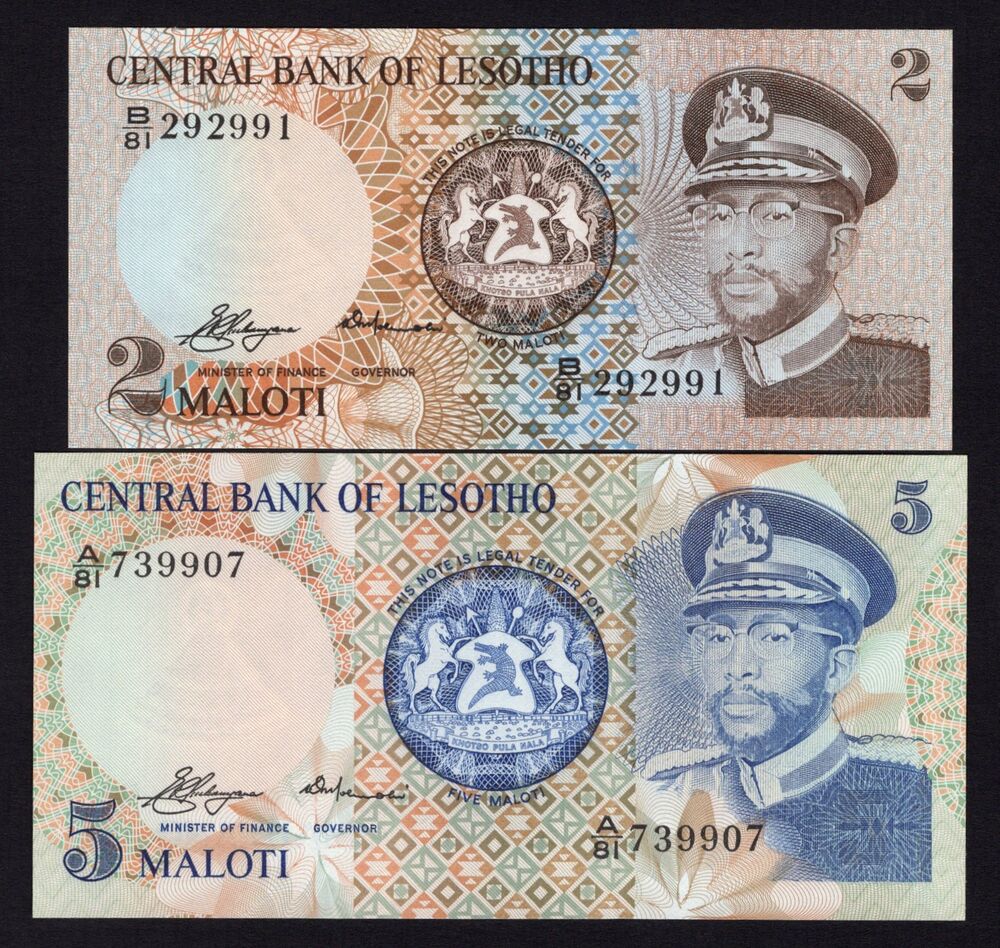 Lesotho - 2 and 5 Maloti 1981 - Pick # 4a & 5 - UNC