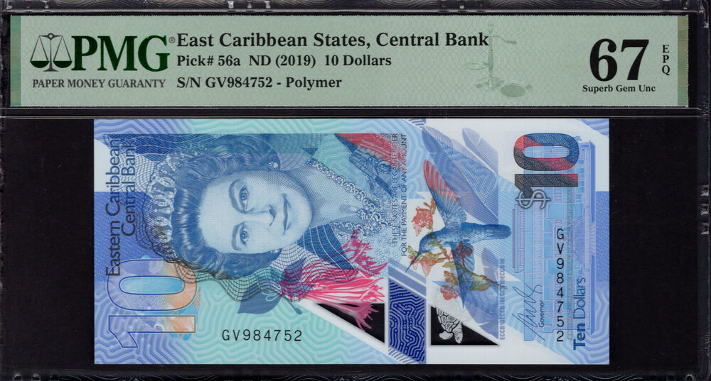 East Caribbean States - 10 Dollars 2019 - Pick # 56a - PMG 67 EPQ