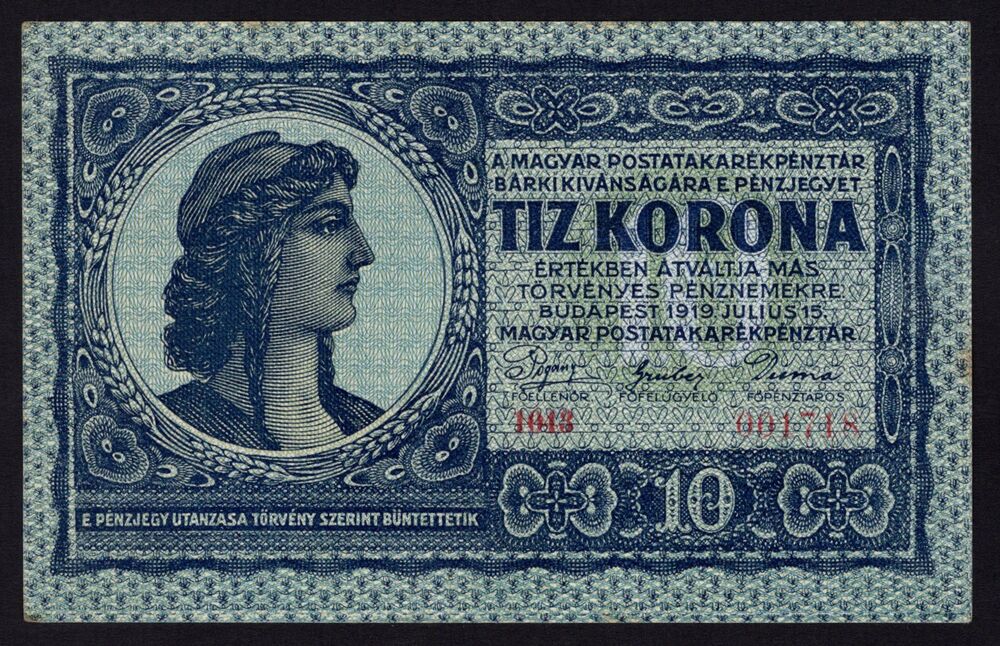 Hungary - 10 Korona 15.7.1919 - Pick # 37 - XF