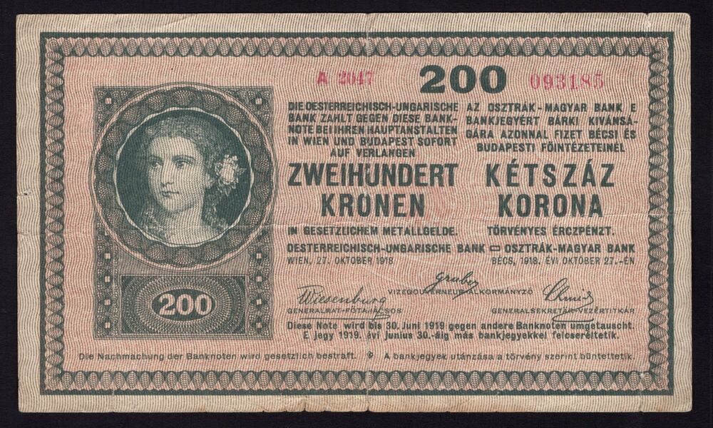 Hungary - 200 Korona 1918 - Pick # 16 - VF with tape
