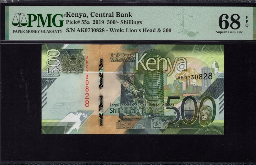 Kenya - 500 Shillings 2019 - Pick # 55a - PMG 68 EPQ