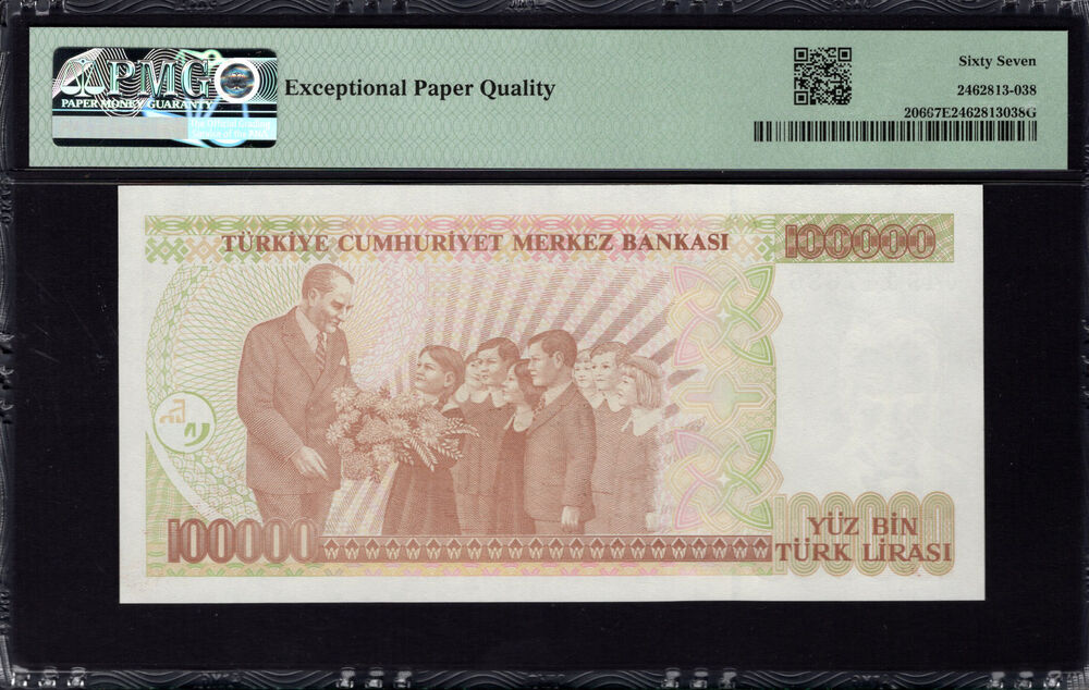 Turkey - 100.000 Lirasi 1970 - Pick # 206 - PMG 67 EPQ