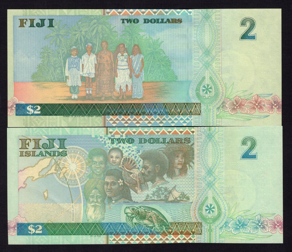 Fiji - 2 x 2 Dollars 1996/2000 - Pick # 96b, 102 - AU/UNC