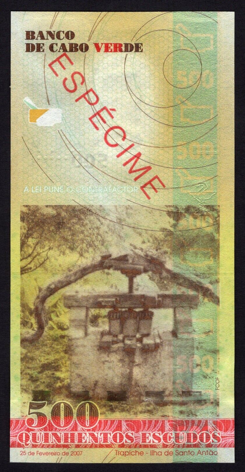 Cape Verde - 500 Escudos 2007 - Specimen - Pick # 69 - UNC