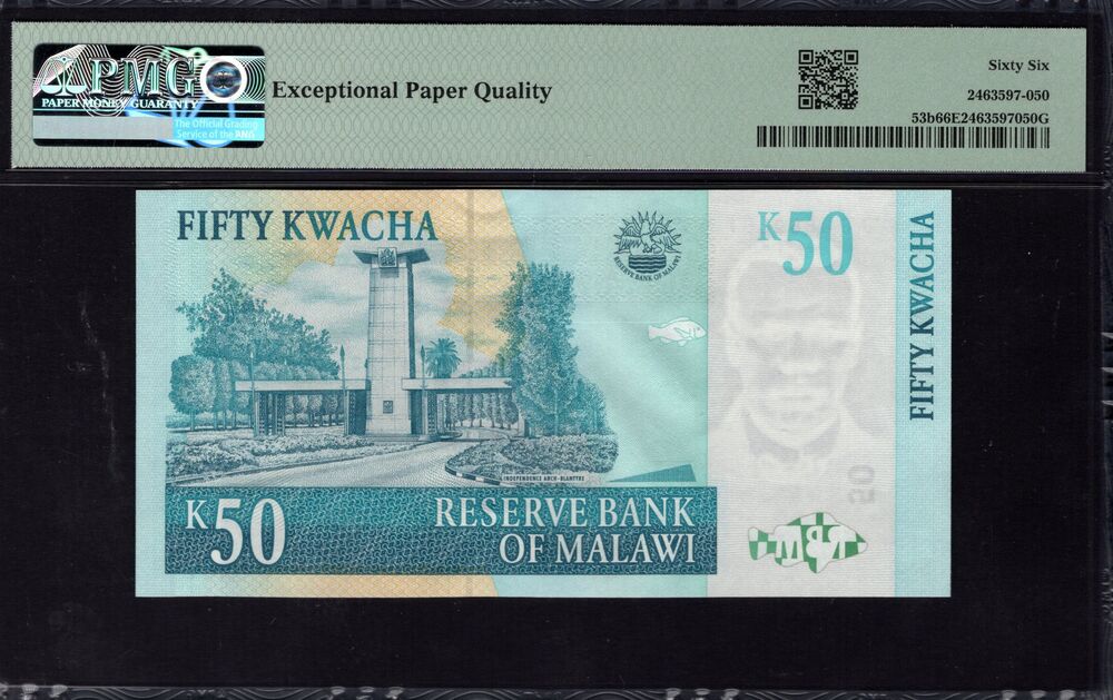 Malawi - 50 Kwacha 2006 - Pick # 53b - PMG 66 EPQ