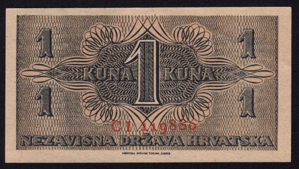 Croatia - 1 Kuna 1942 - Pick # 7b - AU