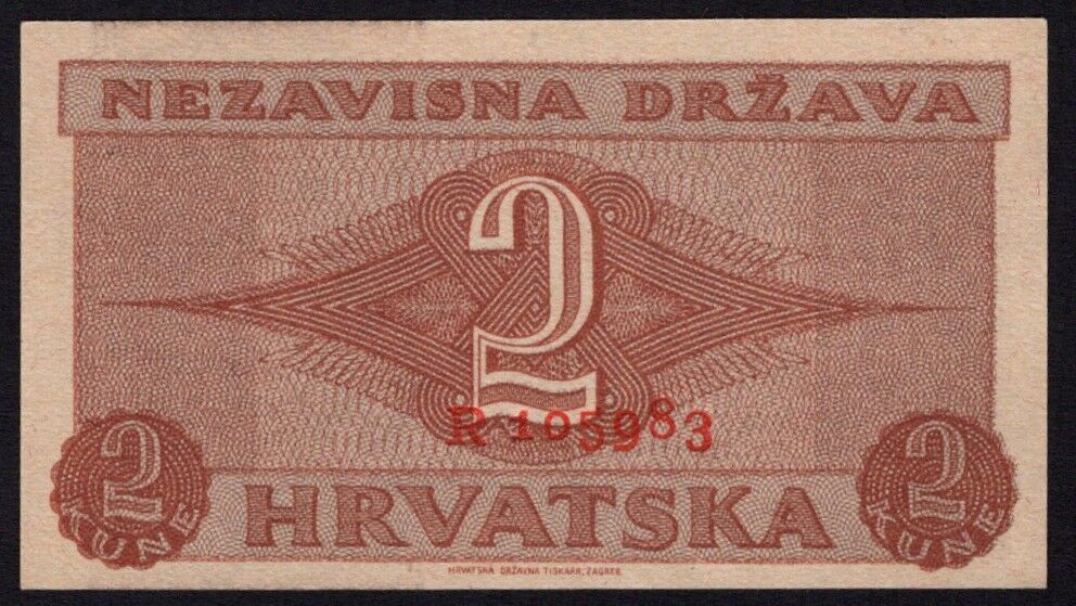 Croatia - 2 Kune 1942 - Pick # 8a - UNC