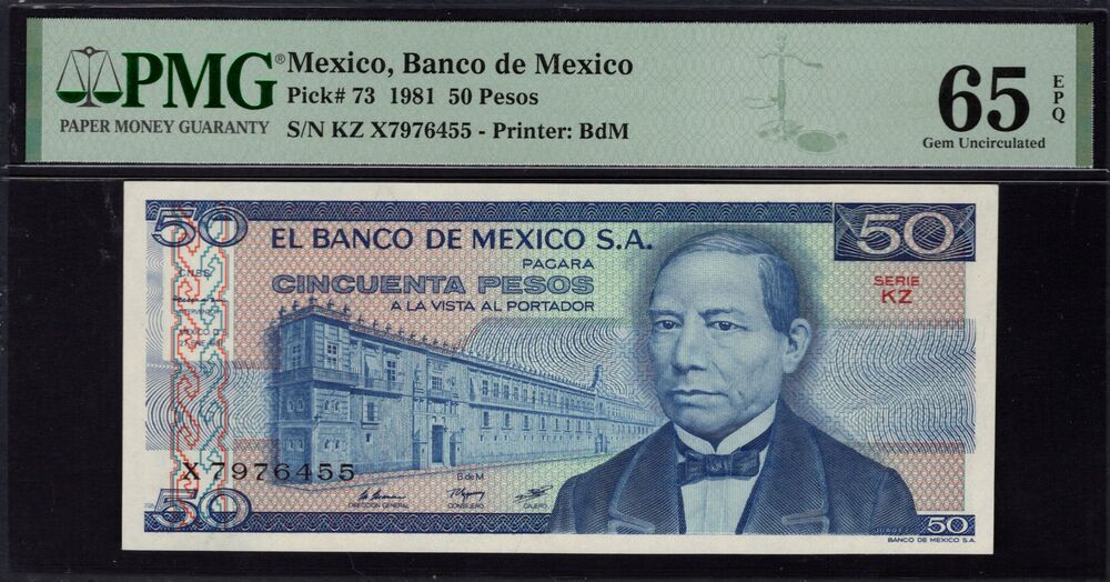 Mexico - 50 Pesos 1981 - Pick # 73 - PMG 65 EPQ
