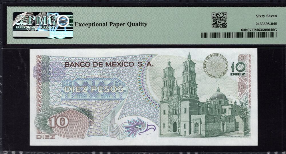 Mexico - 10 Pesos 1975 - Pick # 63h - PMG 67 EPQ