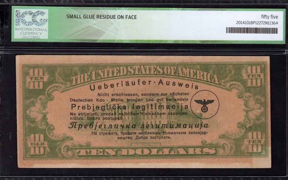 Croatia, Propaganda Issue - 10 Dollars 1943 - Pick # UNL - ICG 55 AU