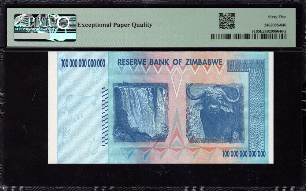 Zimbabwe - 100.000.000.000.000 Dollars 2008 - Pick # 91 - PMG 65 EPQ