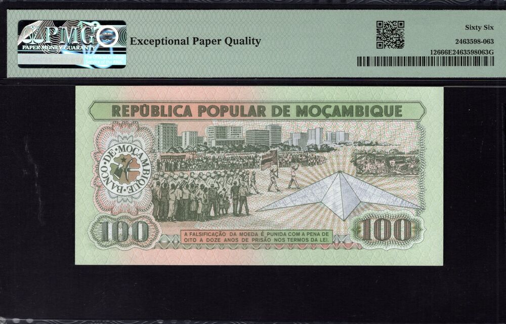 Mozambique - 100 Meticais 1980 - Pick # 126 - PMG 66 EPQ