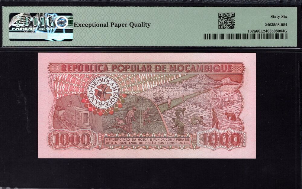 Mozambique - 1000 Meticais 1983 - Pick # 132a - PMG 66 EPQ