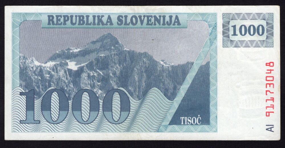 Slovenia - 1000 Tolarjev 1991 - Pick # 9a - VF