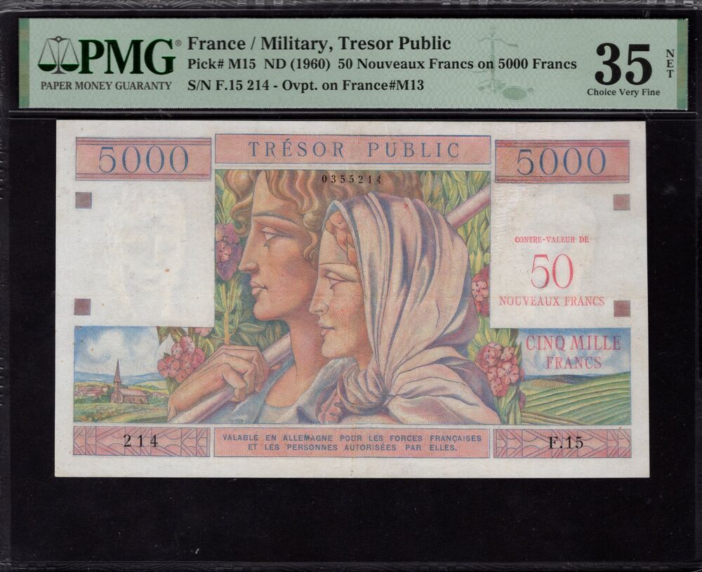 France - 50 Nouveaux Francs 1960 - Pick # M15 - PMG 35 NET