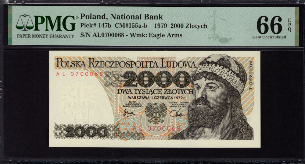 Poland - 2000 Zlotych 1979 - Pick # 147b - PMG 66 EPQ