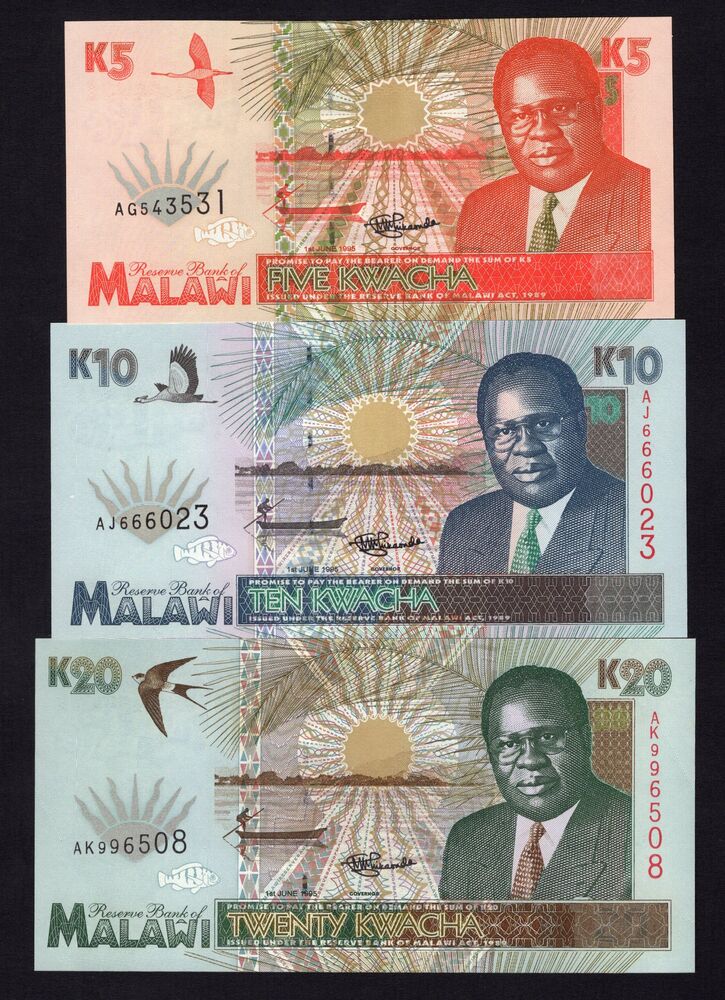Malawi - 5, 10, 20 Kwacha 1995 - Pick # 30-32 - UNC