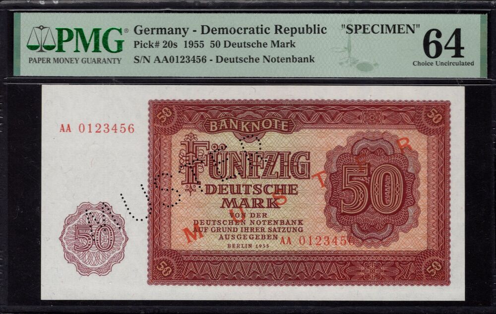 Germany - 50 Deutsche Mark 1955 - Pick # 20s - PMG 64