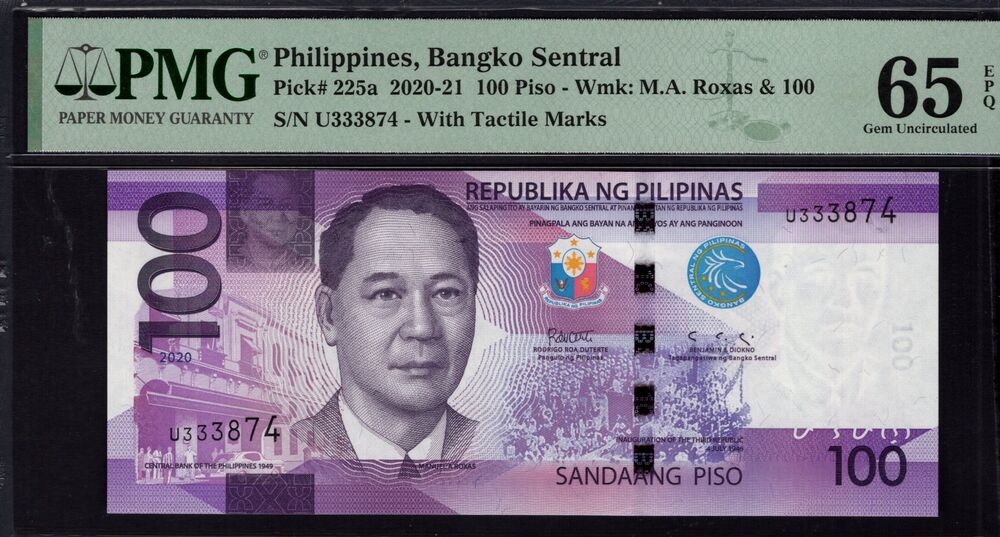Philippines - 100 Piso 2020 - Pick # 225a - PMG 65 EPQ