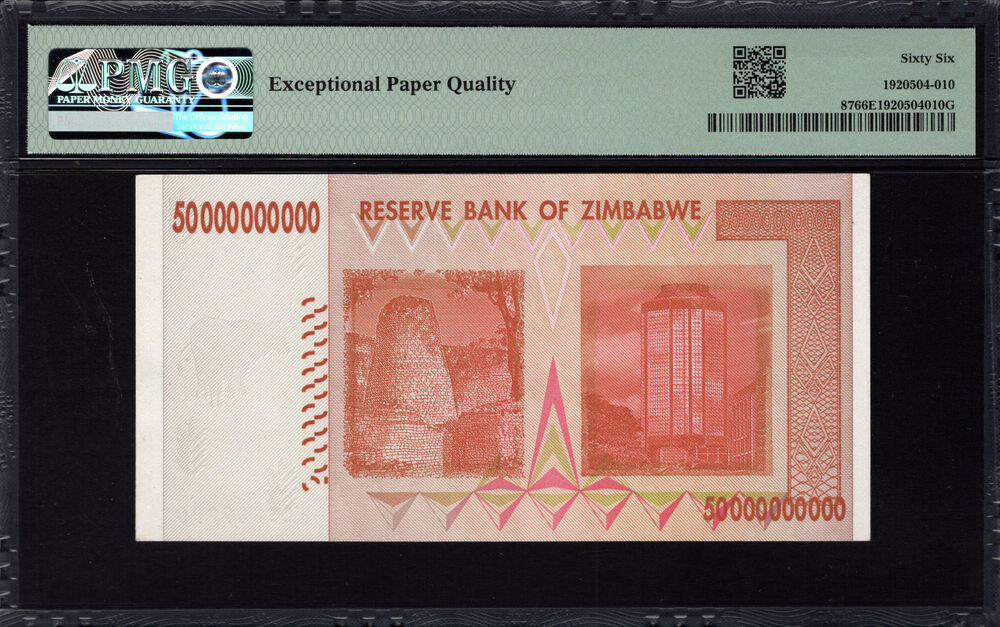 Zimbabwe - 50 Billion Dollars 2008 - Pick # 87 - PMG 66 EPQ