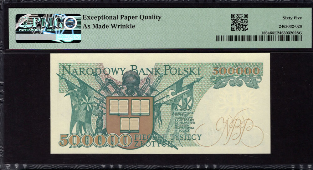Poland - 500.000 Zlotych 1990 - Pick # 156a - PMG 65 EPQ