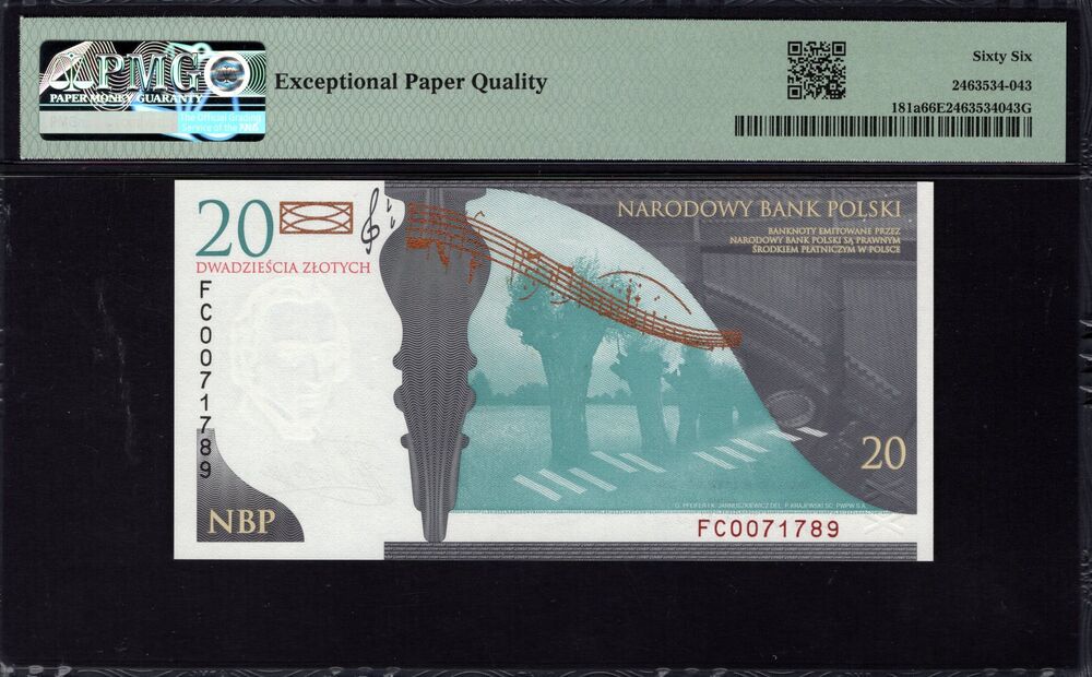 Poland - 20 Zlotych 2009 - Pick # 181a - PMG 66 EPQ