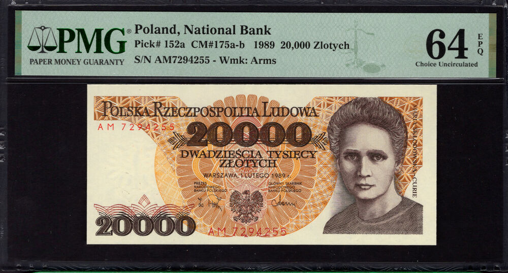 Poland - 20.000 Zlotych 1989 - Pick # 152a - PMG 64 EPQ