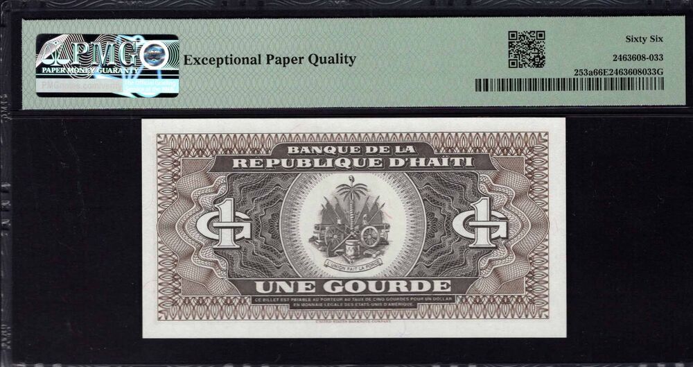 Haiti - 1 Gourde 1989 - Pick # 253a - PMG 66 EPQ
