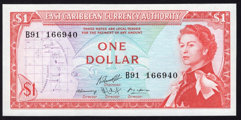 East Caribbean States - 1 Dollar 1965 - Pick # 13g - UNC