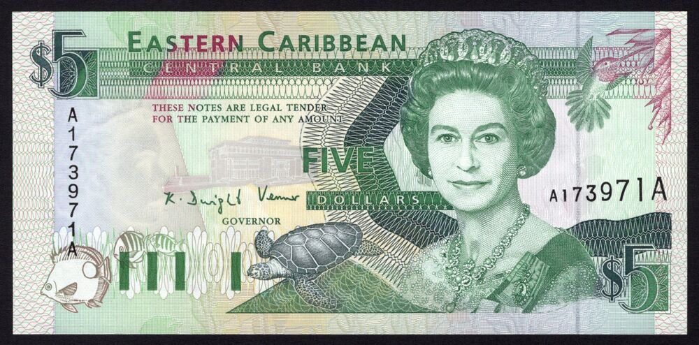 East Caribbean States, Antigua - 5 Dollars 1993 - Pick # 26a - UNC