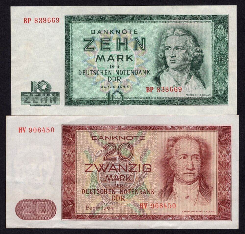Germany, DDR - 10 & 20 Mark 1964 - Pick #  23, 24 - aXF