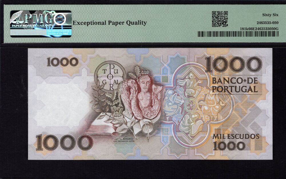 Portugal - 1000 Escudos 1994 - Pick # 181k - PMG 66 EPQ