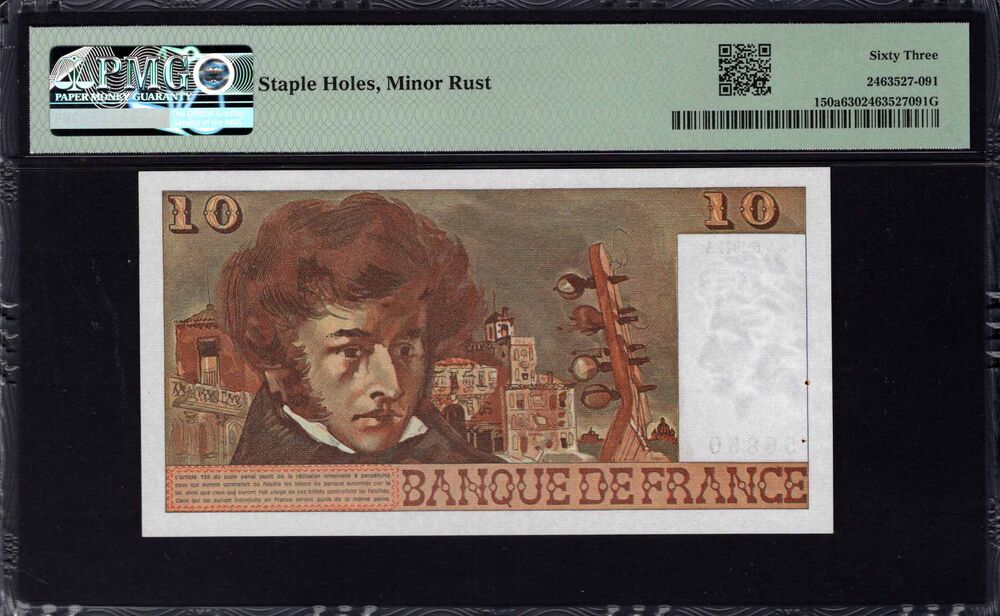 France - 10 Francs 1972 - Pick # 150a - PMG 63 Choice Uncirculated
