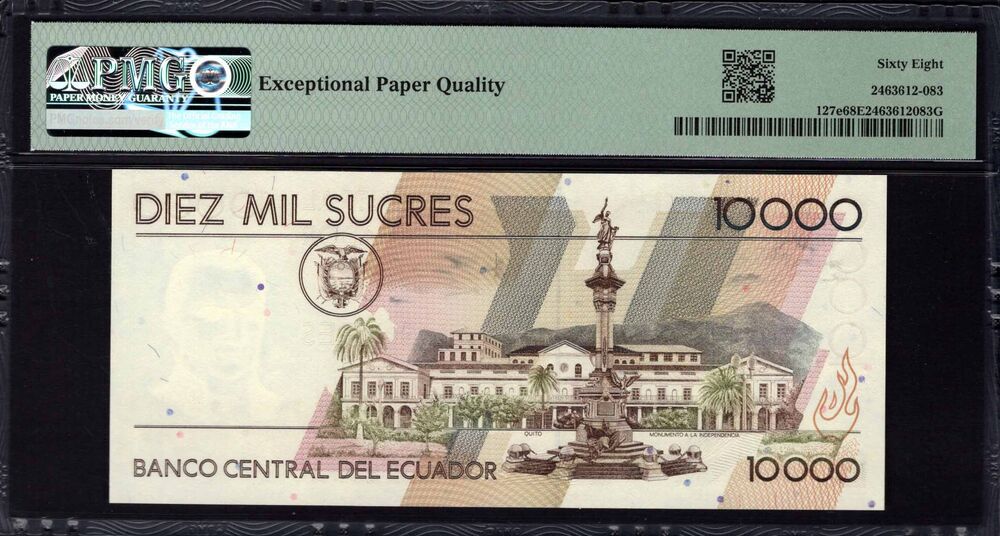 Ecuador - 10.000 Sucres 1998 - Pick # 127e - PMG 68 EPQ
