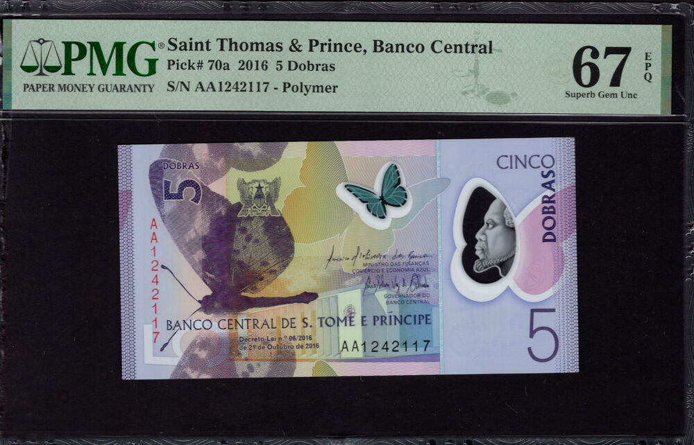 Sao Tome and Principe - 5 Dobras 2016 - Pick # 70a - PMG 67 EPQ