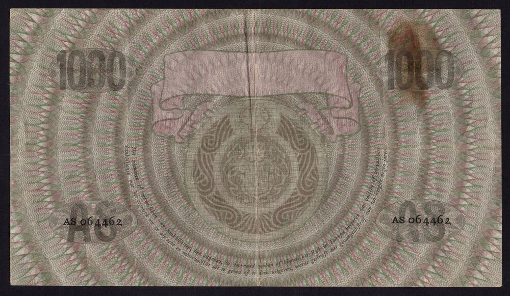 Netherlands - 1000 Gulden 1938 - Pick # 48 - F/VF