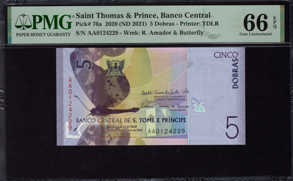 Sao Tome and Principe - 5 Dobras 2020 - Pick # 76a - PMG 66 EPQ