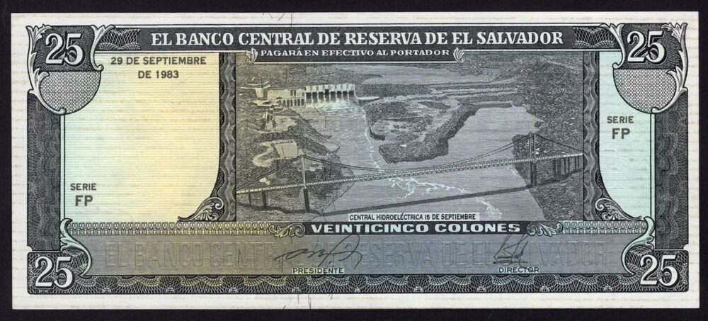 El Salvador - 25 Colones 1983 - Pick # 136 - Proof - AU