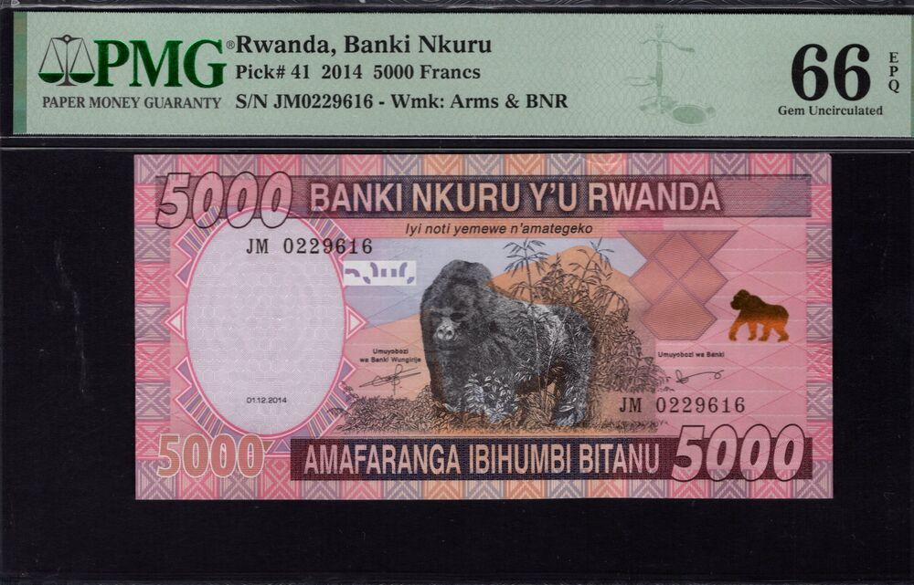 Rwanda - 5000 Francs 2014 - Pick # 41 - PMG 66 EPQ